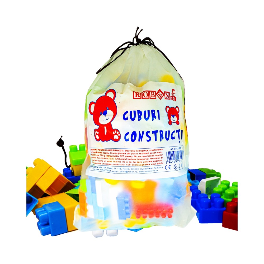Cuburi constructii ambalaj mare, 320 piese/570g - ROBENTOYS 16127 29.411765