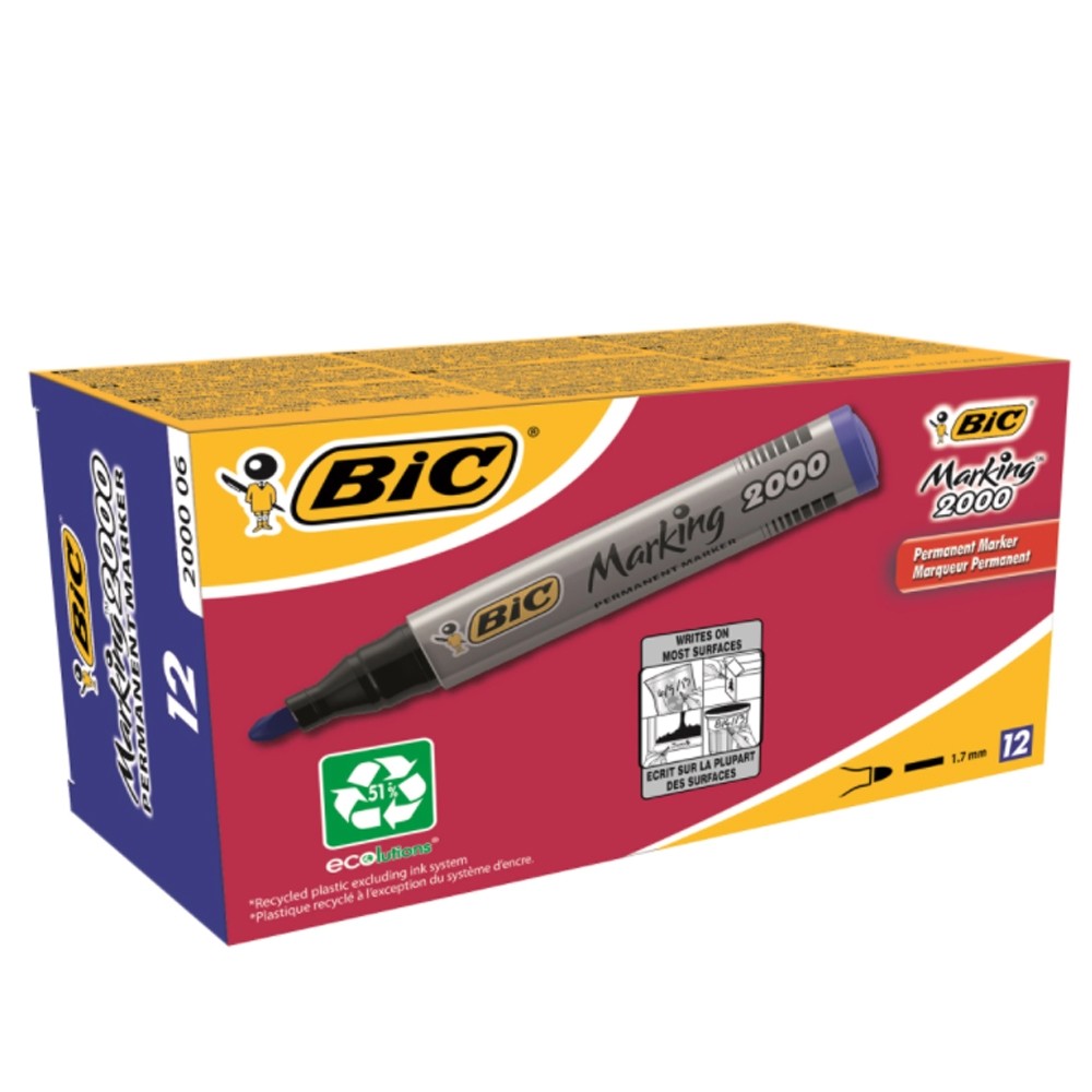 Marker permanent 2000 albastru 12/cutie - BIC 8209143 45.378151
