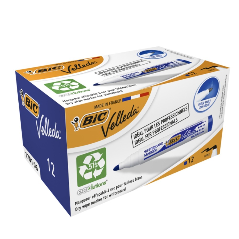 Marker ECO Velleda 1701 albastru 12/cutie - BIC 904938 51.260504