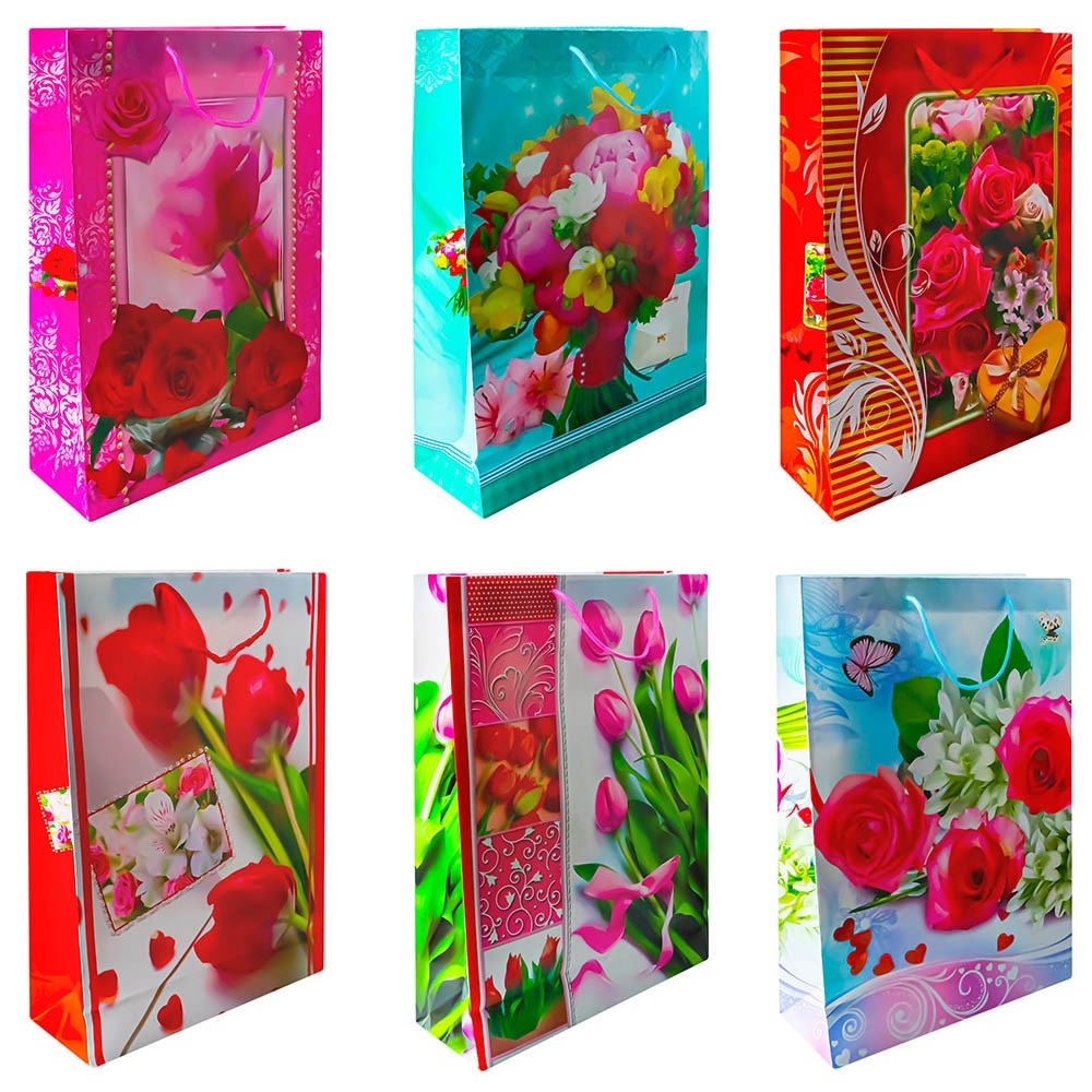 Punga cadou cu flori, 32x44x11 cm FLO-L 3.361345