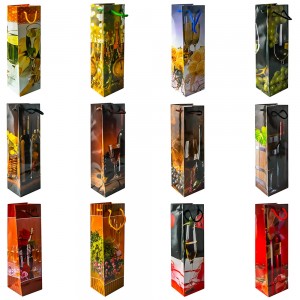 Punga cadou, pentru sticle, 10x33x9 cm FLO-ST 1.680672