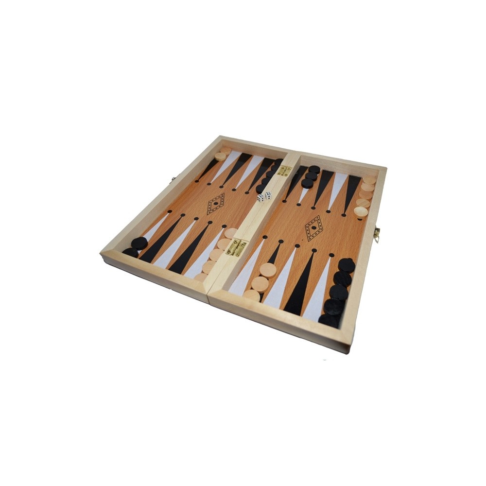 Joc 3 in 1: Sah, table, dame! Cutie lemn, 29x15cm A3023 0