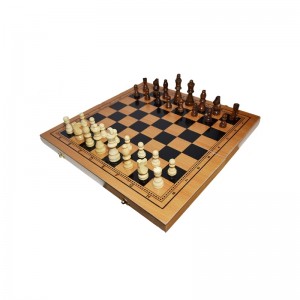 Joc 3 in 1: Sah, table, dame! Cutie lemn, 40x19cm A4028 0
