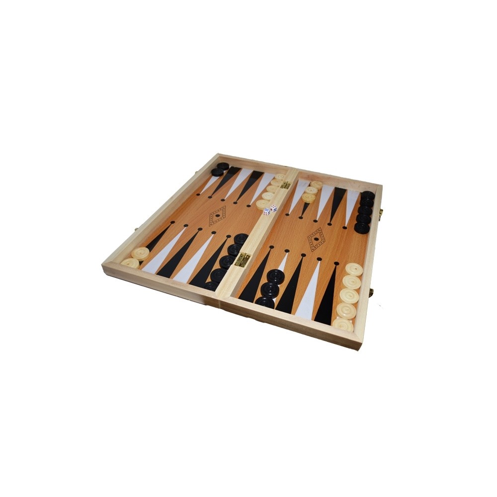 Joc 3 in 1: Sah, table, dame! Cutie lemn, 40x19cm A4028 0
