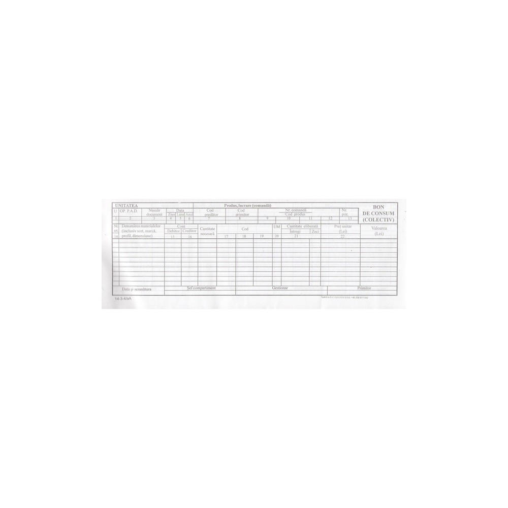 Bon de consum colectiv 1/2 A4, 100 file 1408ZZ459-A1 8.403361