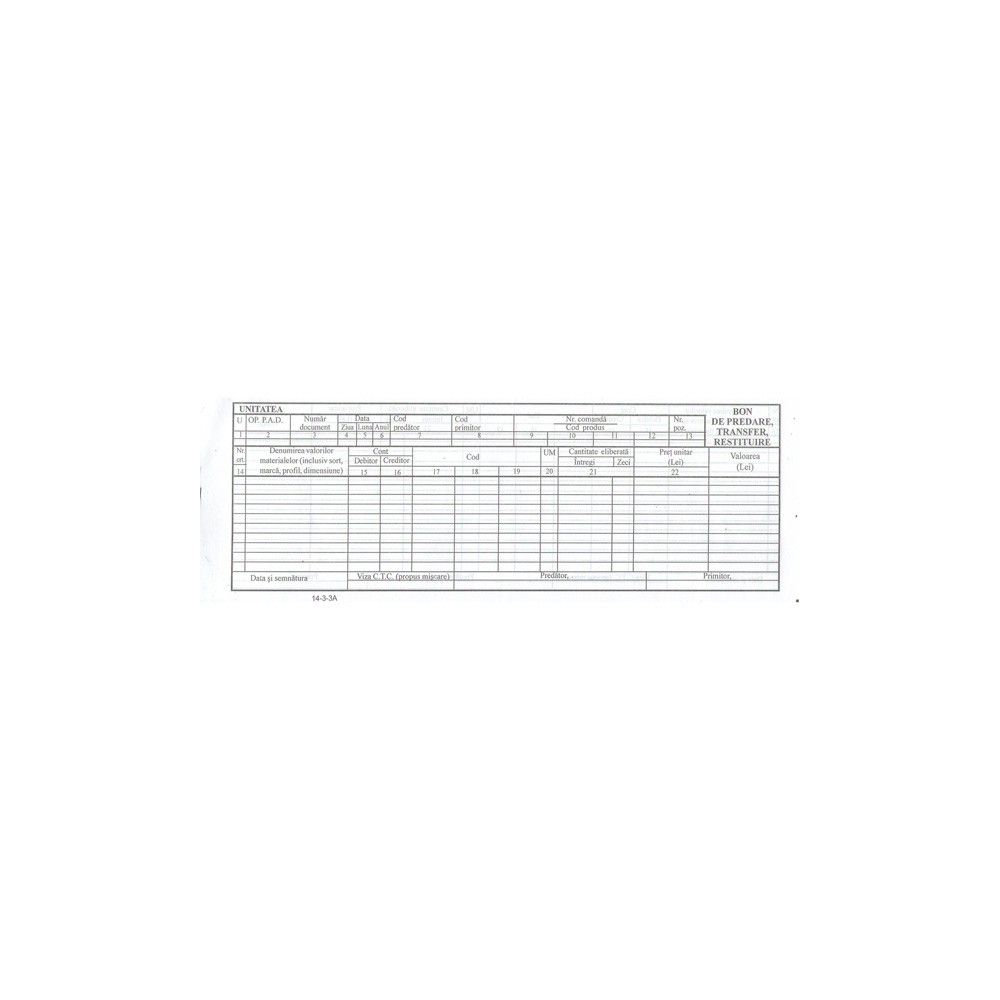 Bon de predare/transfer/restituire 1/2 A4, 100 file 8.403361