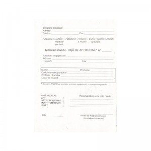 Fisa de aptitudini A5, 2 exemplare, 50/bloc 14110073 15.12605