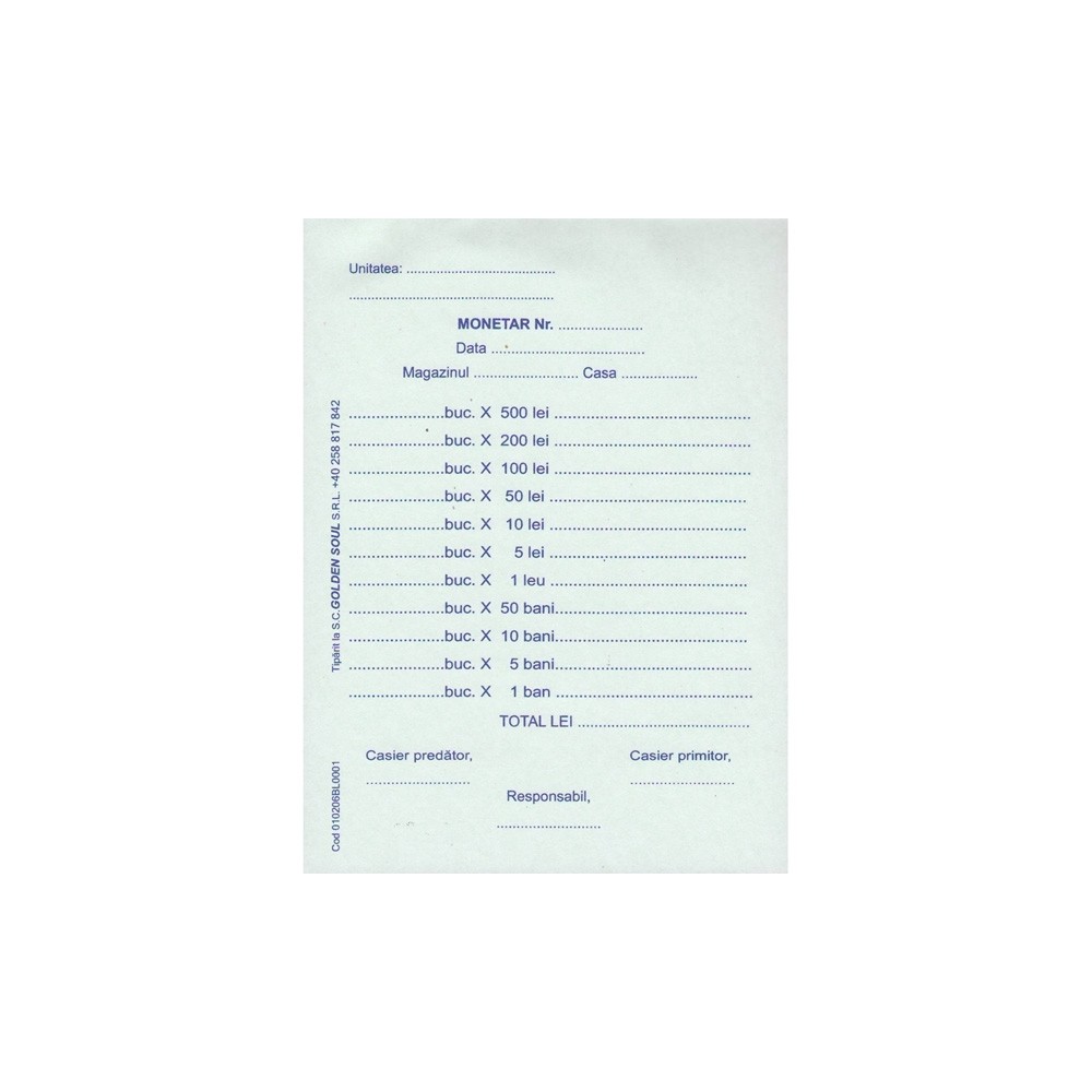 Monetar A6, autocopiativ, 2 exemplare, 100 file 14150024 6.722689