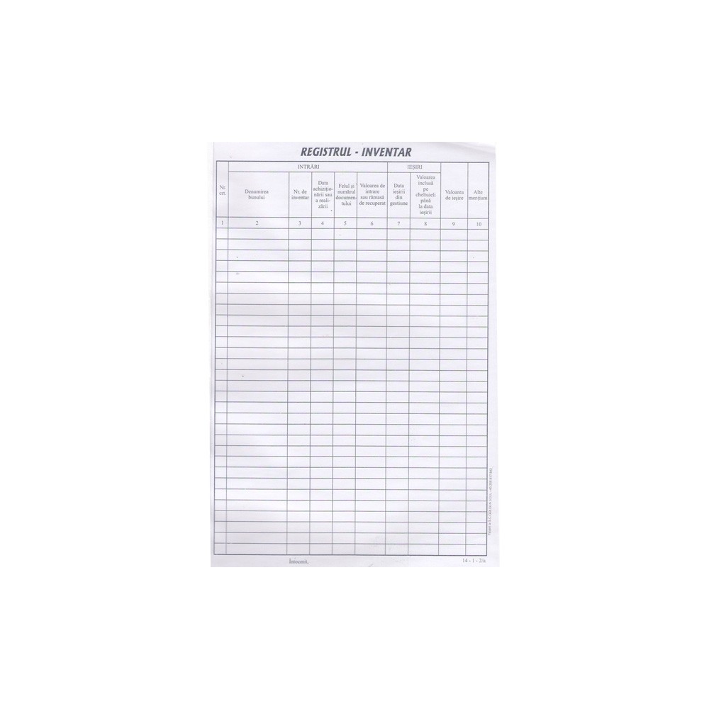 Registru inventar A4, 100 file 1403ZZ532 15.12605