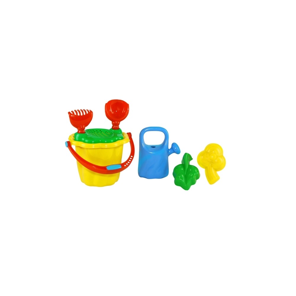 Galeata nisip+stropitoare+5 accesorii, 25x16 cm - Tupiko M06-8478 15.12605