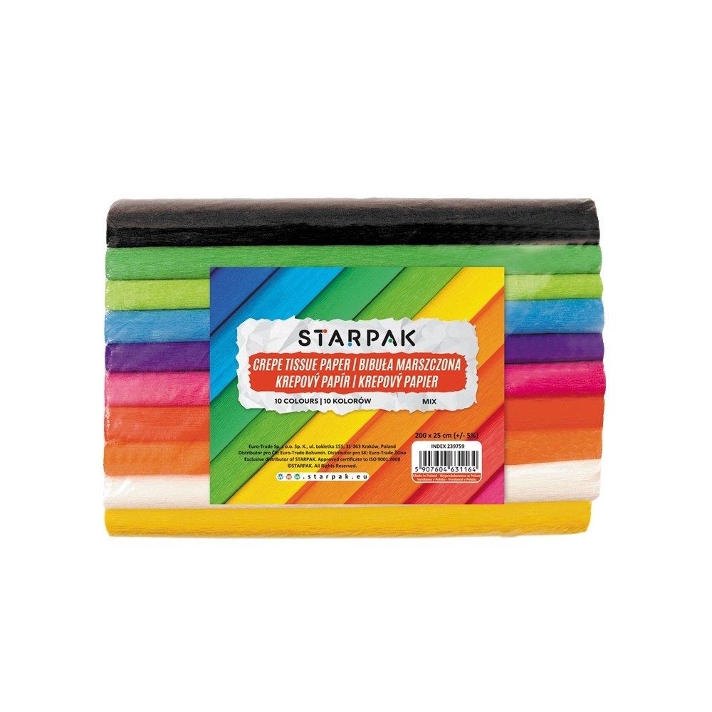Hartie creponata Mini 10 culori/set, 25x200 cm - STARPAK 239759 14.285714