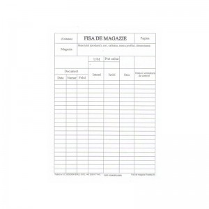 Fisa de magazie A5, carton velin, 100/bloc 1409ZZ173 37.815126