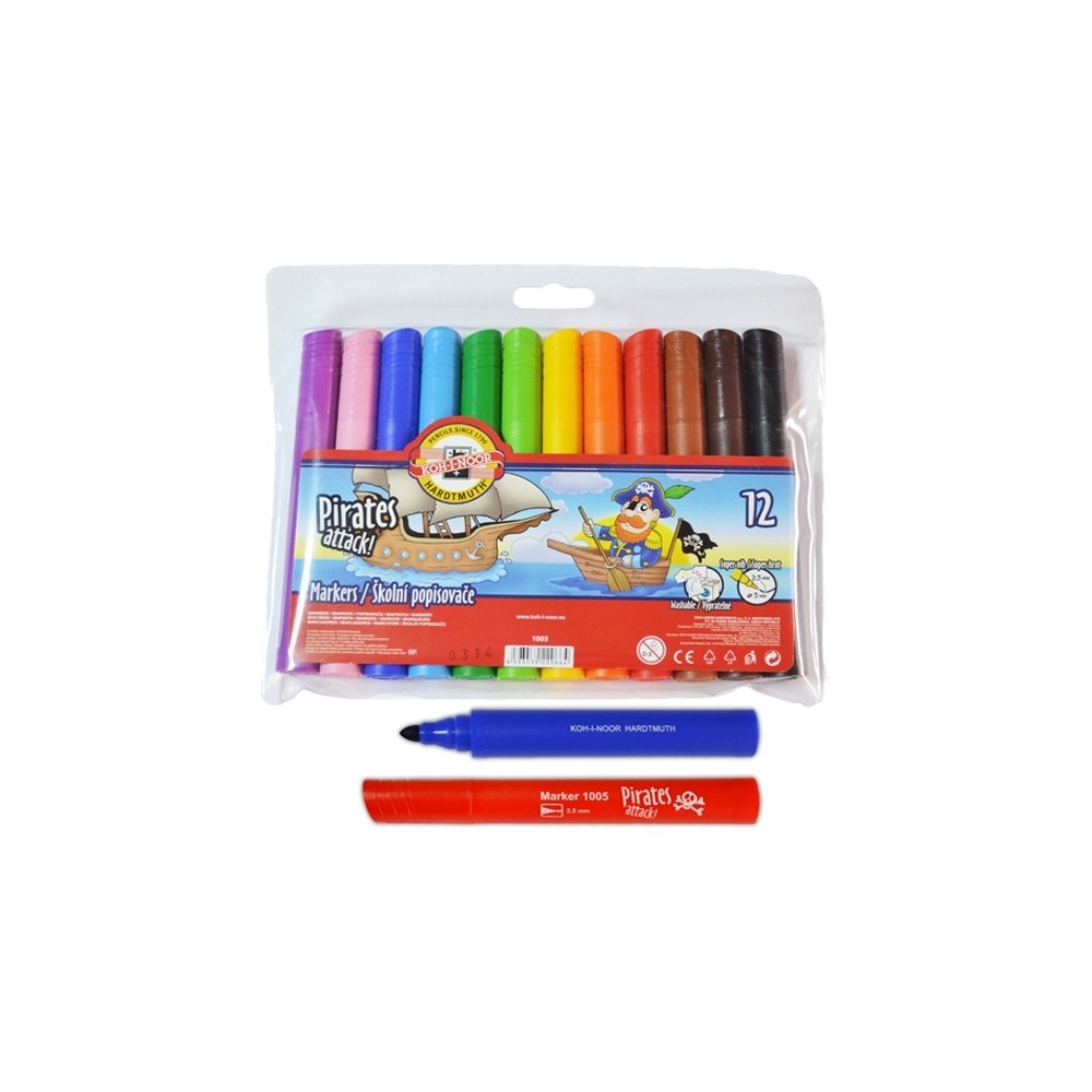 Carioca 12 culori jumbo Pirati - Koh-I-Noor K1005-12 21.848739