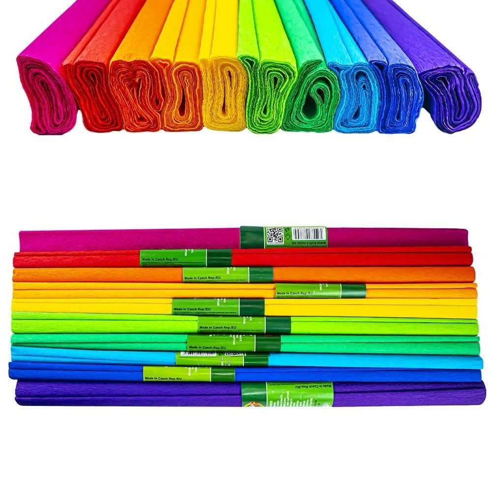 Hartie creponata 200x50cm, Curcubeu, 10 culori/set - Koh-I-Noor K9755-38 0