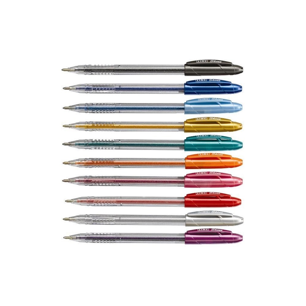Pix cu gel si sclipici Shine set 10 culori 1mm - LINC 1001 14.285714