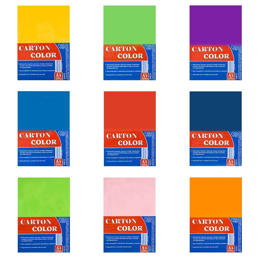 Carton color A4 180g Set 100 - NEBO 25.210084