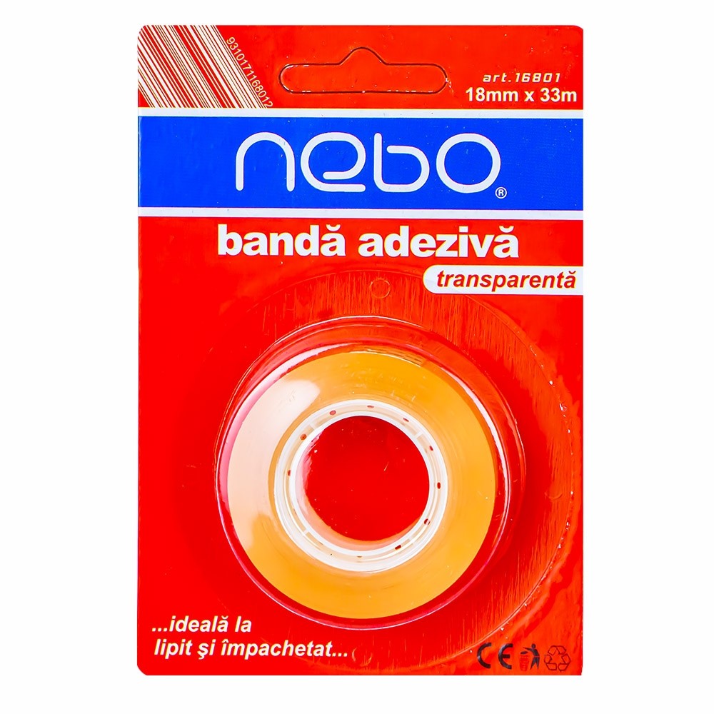 Banda adeziva pe blister 18mmx33m - NEBO 16801 1.680672