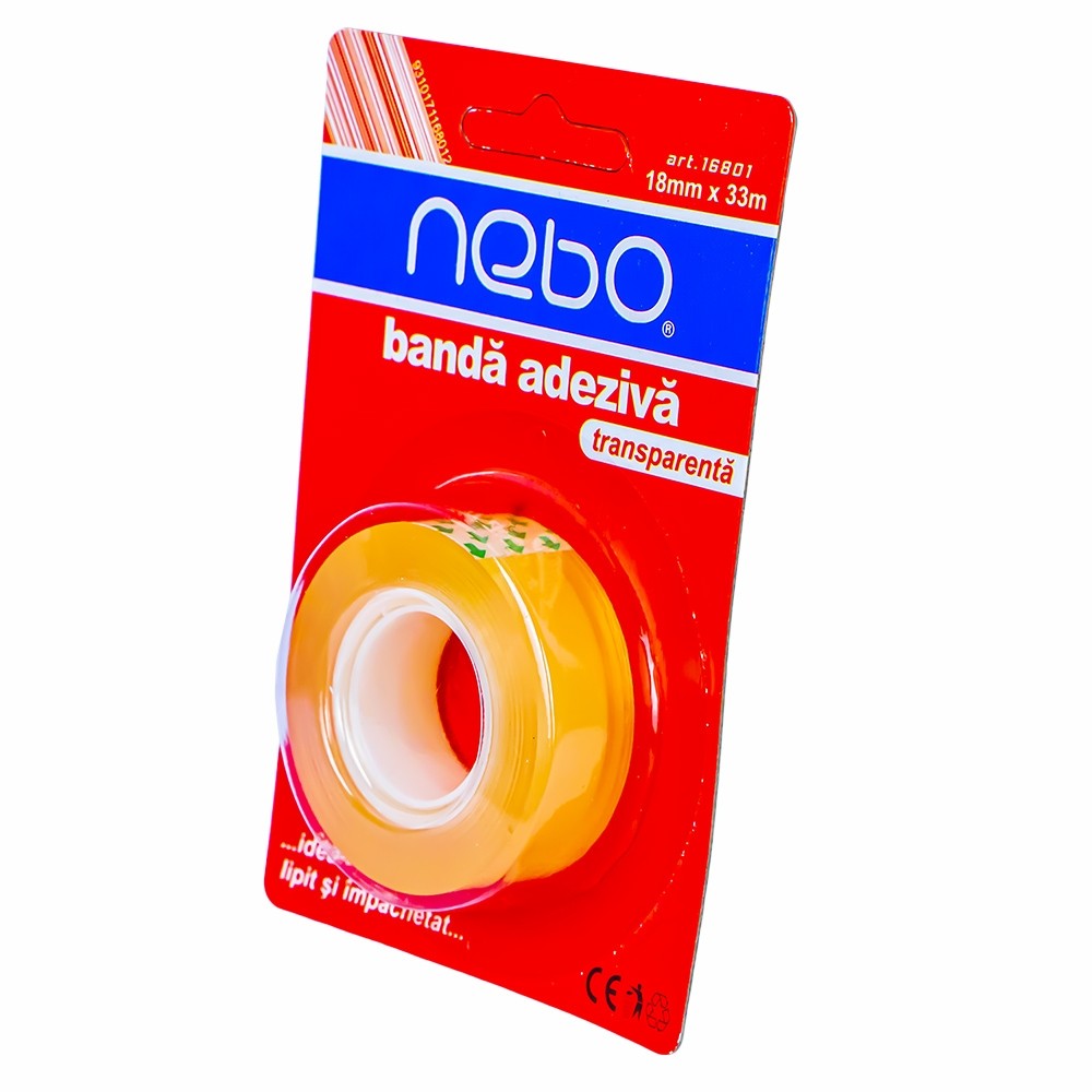 Banda adeziva pe blister 18mmx33m - NEBO 16801 1.680672