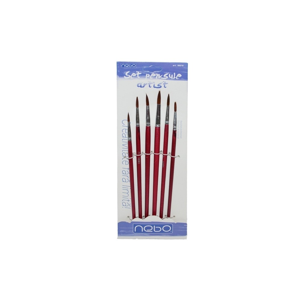 Pensule varf rotund 6 buc|set - NEBO 16676 5.042017