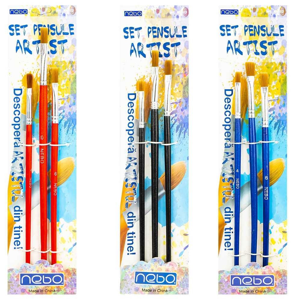 Pensule varf tesit, 3 buc/set - NEBO 16683 3.781513