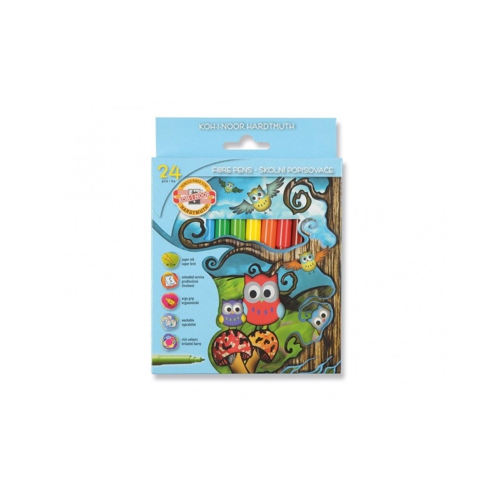 Carioca 24 culori Owls - Koh-I-Noor K1012-24 15.12605