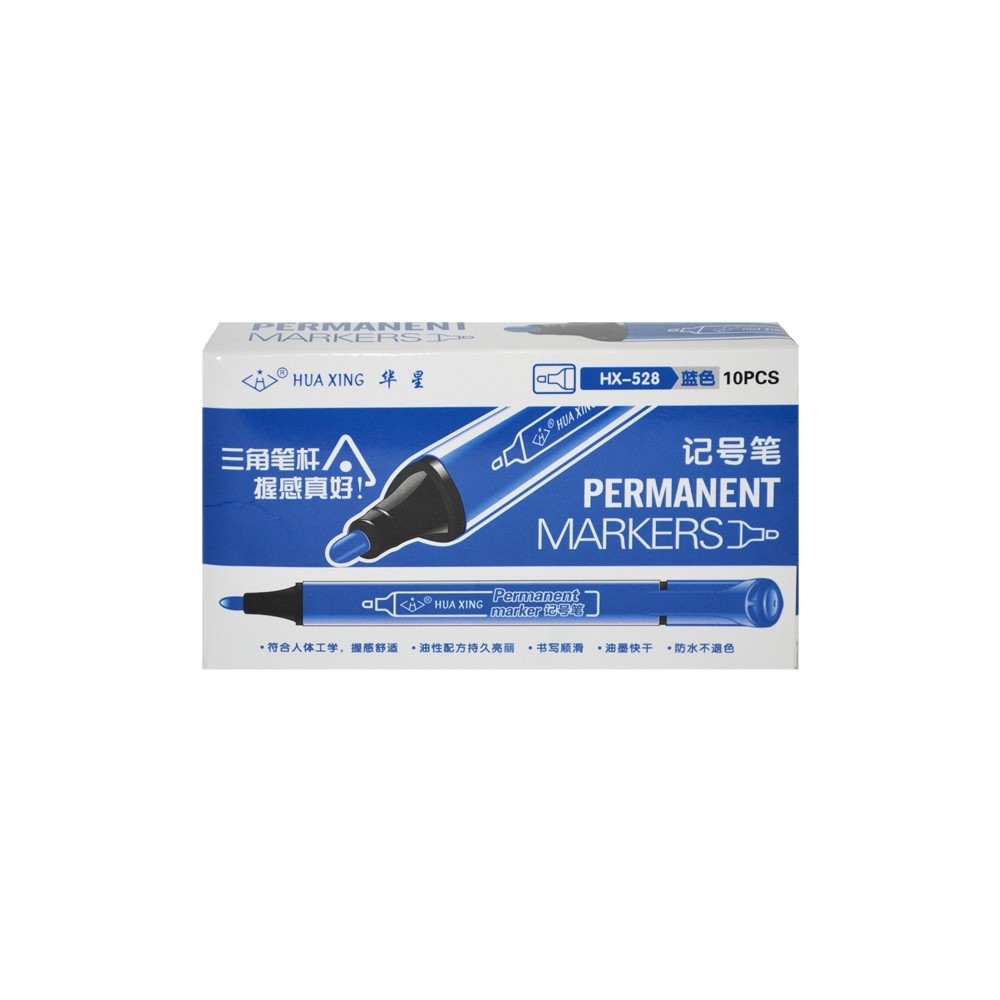 Marker permanent triunghiular albastru HX-528 1.260504