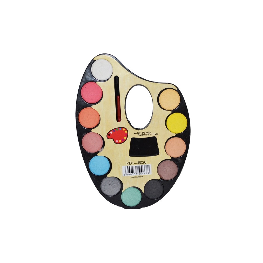 Acuarele pe paleta + pensula 12 culori KDS-8026 3.361345