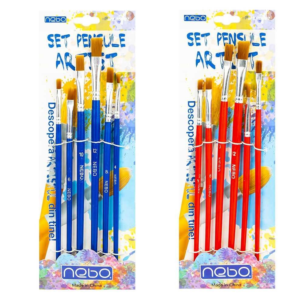 Pensule varf tesit, 6 buc/set - NEBO 16687 5.042017