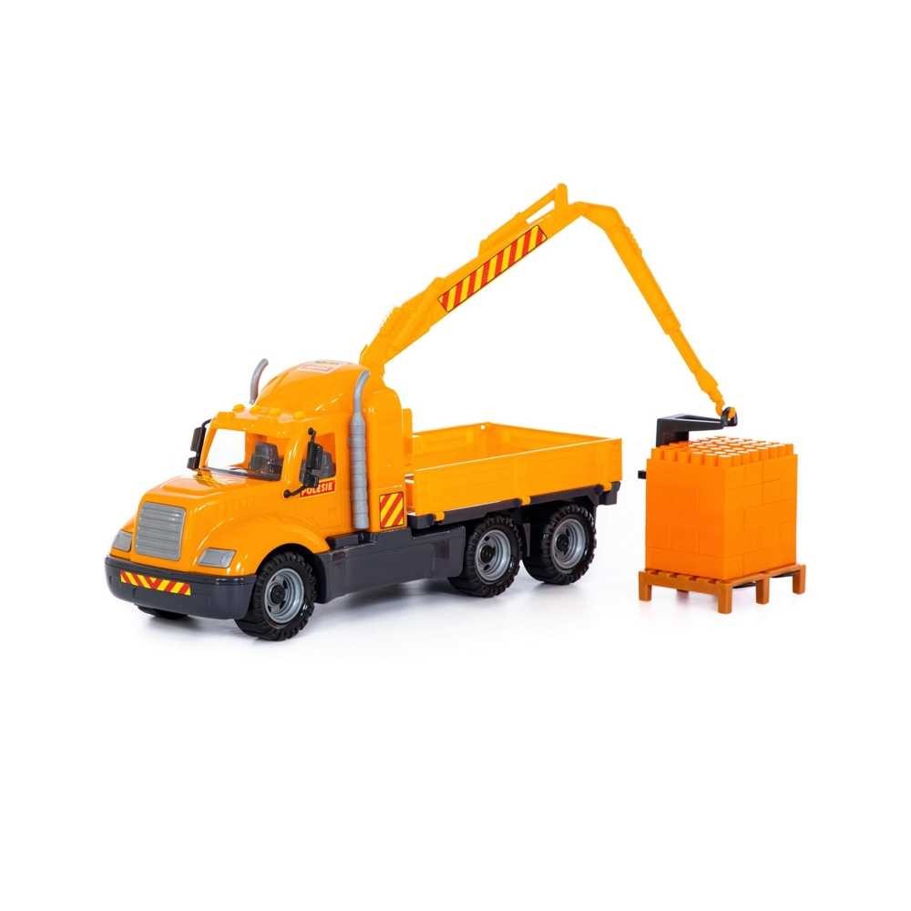Camion-macara + palet cuburi - Mike, 53x19x26 cm, Wader 55606 105.042017