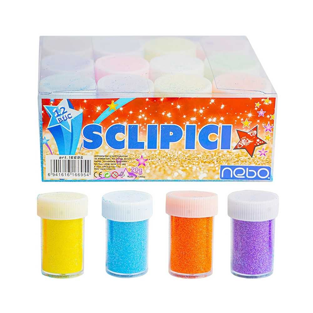 Sclipici neon 20 g Set 12 - NEBO 16695 11.764706