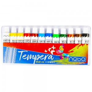 Tempera 6 ml, 12 culori/cutie - NEBO 16712 9.243697