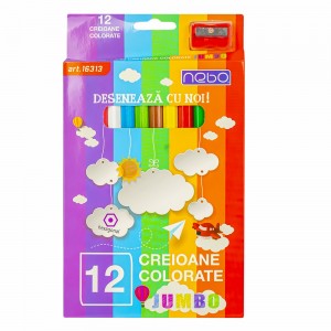 Creioane color Hexagonale Jumbo Set 12 - NEBO 16313 11.764706