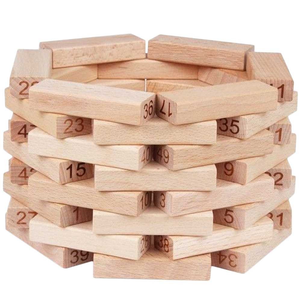 Joc de lemn natur, 54 piese, Turnul cazator 2522 23.529412