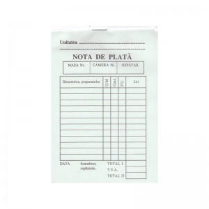 Nota de plata A6, 100 file, autocopiativa, 2 exemplare 1405ZZ658 6.722689