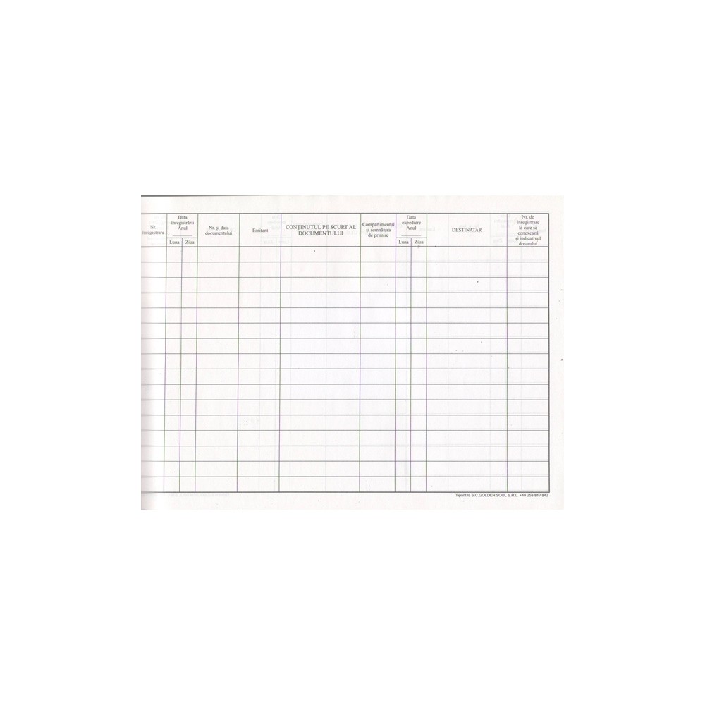 Registru intrare-iesire A4 orizontal/vertical duplex 1403ZZ529 15.12605