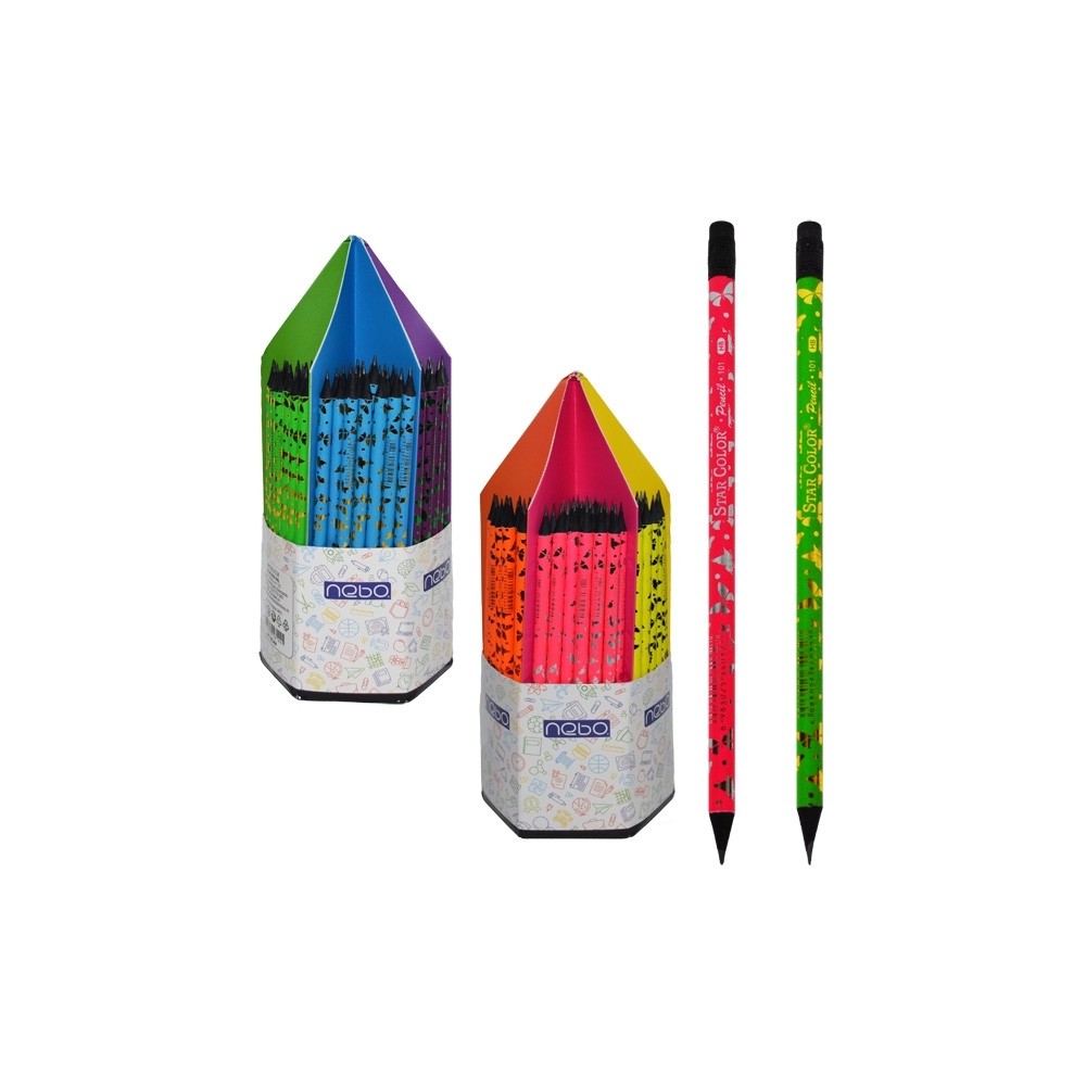 Creioane grafit cu radiera, 144/display - NEBO 16144 16144 100.840336
