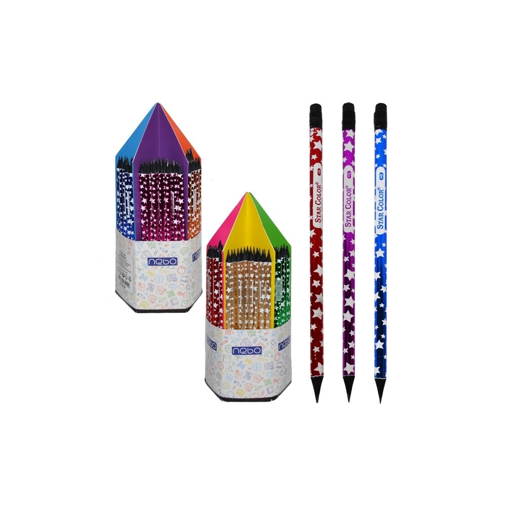 Creioane grafit cu radiera, 144/display - NEBO 16144 16144 100.840336