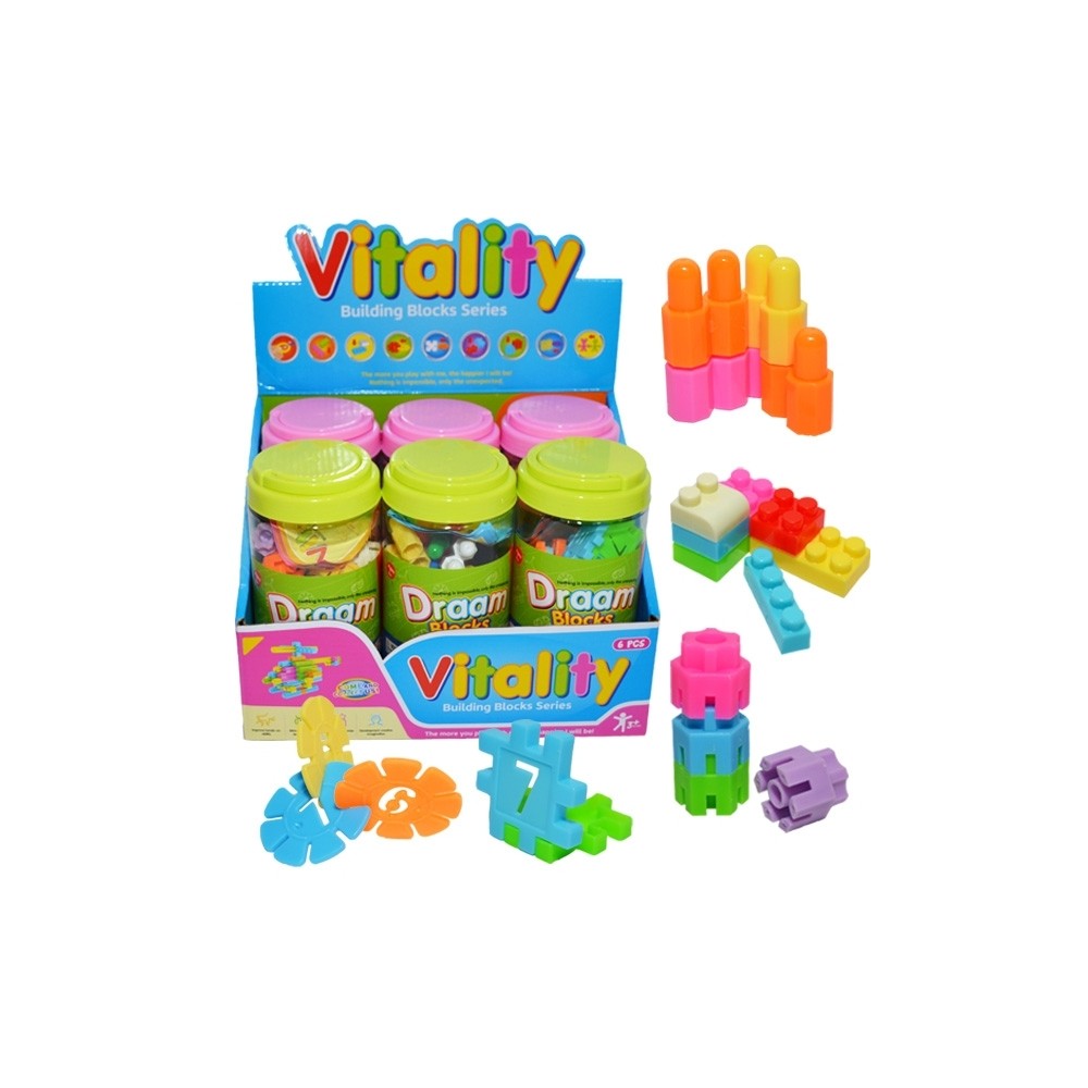 Cuburi constructii, in borcan, 6 buc/cutie X1606T 0