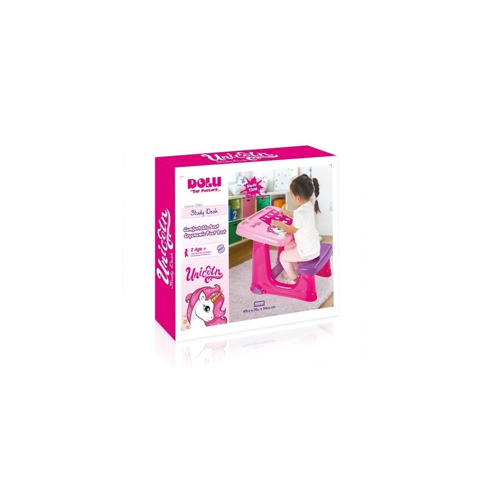 Birou pentru copii, Smart, Roz-Unicorn, 49x70x54cm - Dolu 2564 0