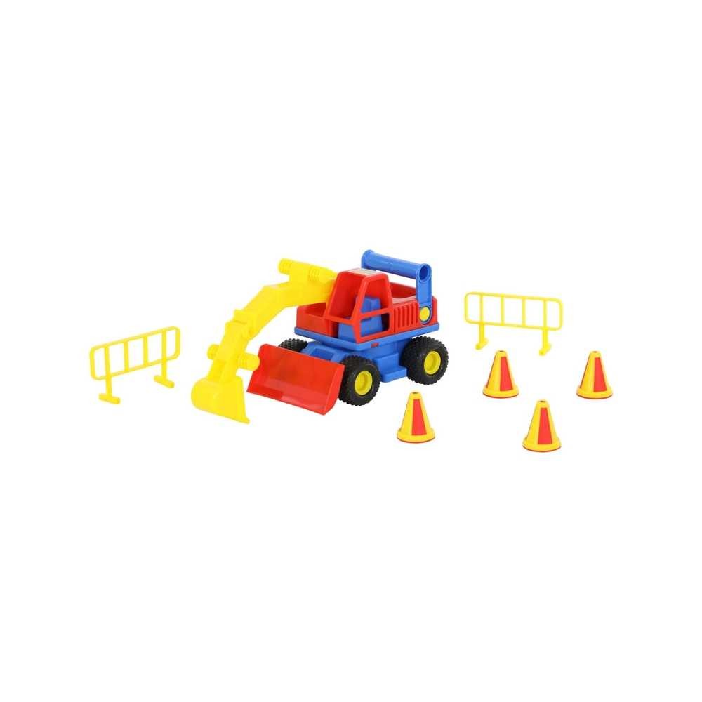 Excavator cu accesorii - ConsTruck, 29x16x16 cm, Wader 9708 55.462185