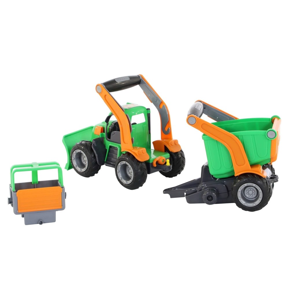Tractor cu plug si remorca-bazin - GripTrac, 51x14x20 cm, Wader 48400 105.042017