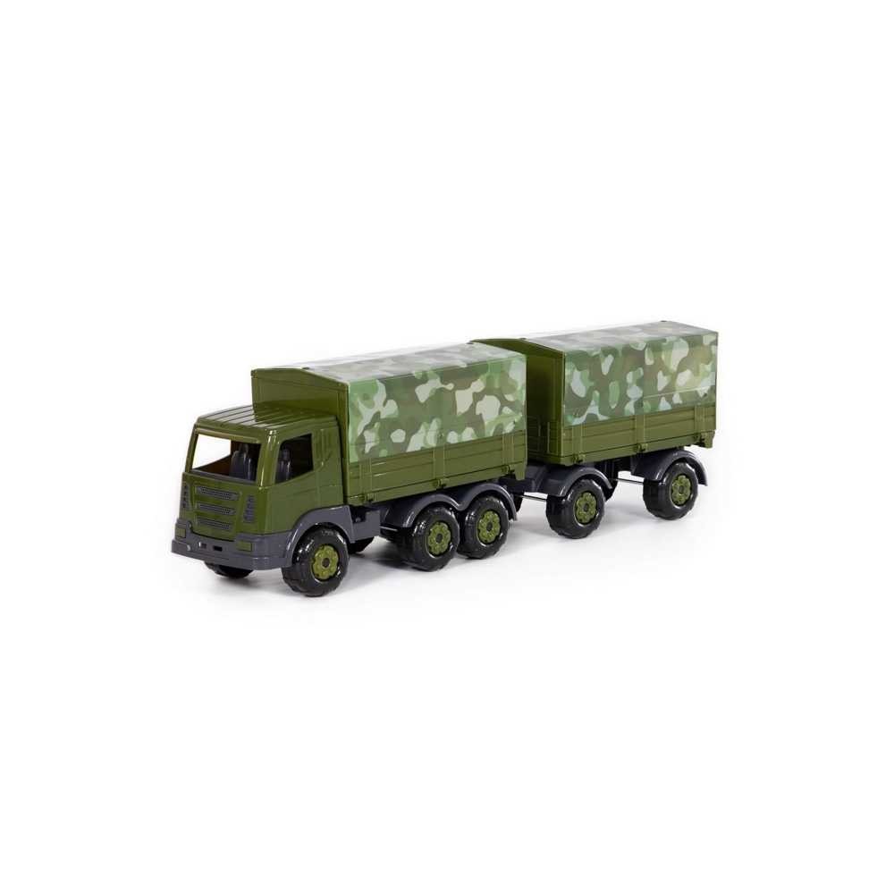 Camion militar cu prelata si remorca - SuperTruck, 71x16x22 cm, 49155 105.042017