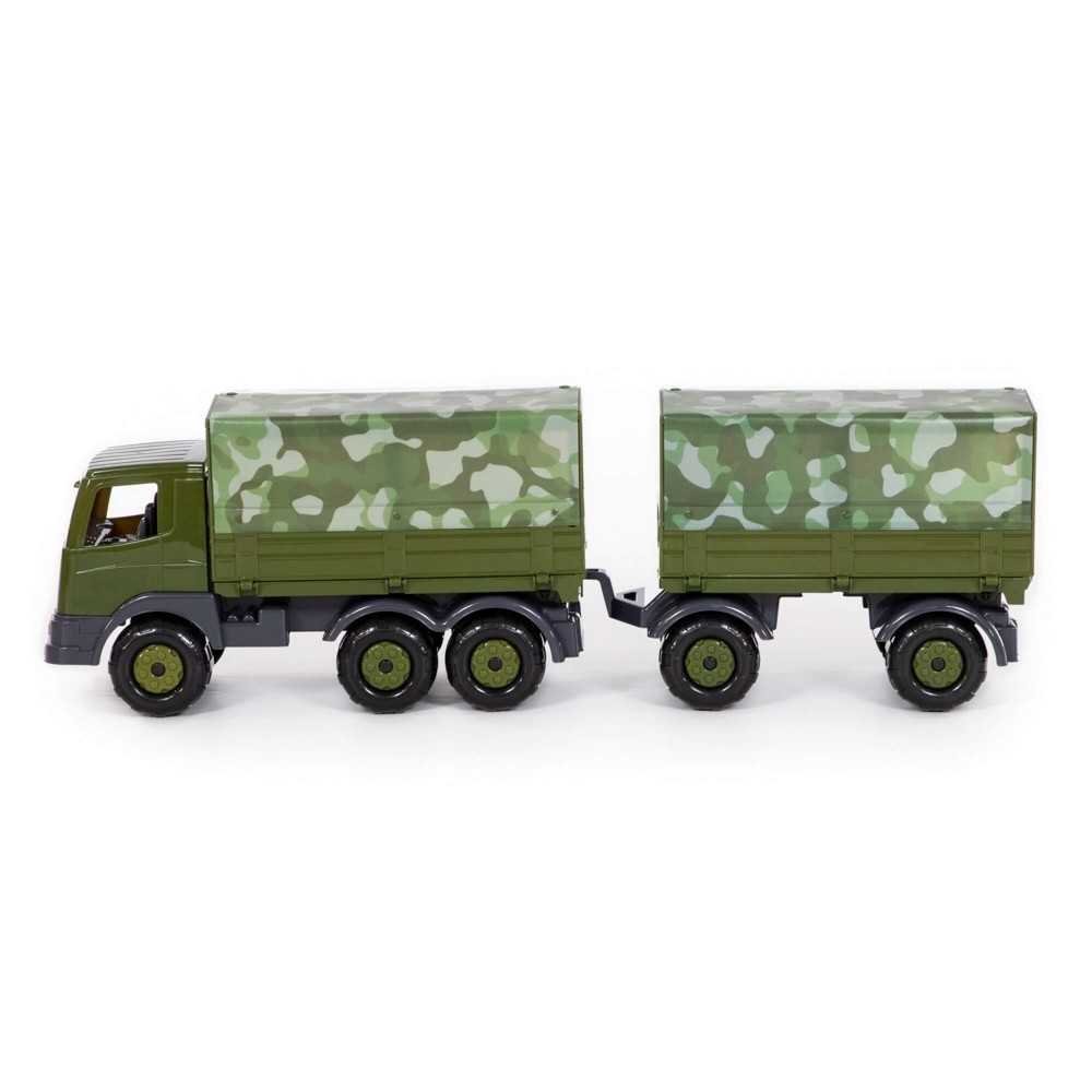 Camion militar cu prelata si remorca - SuperTruck, 71x16x22 cm, 49155 105.042017