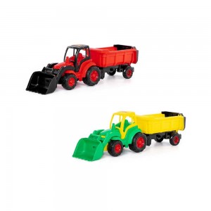 Tractor cu incarcator + remorca - Champion, 86x22x26 cm, Polesi 0438 96.638655