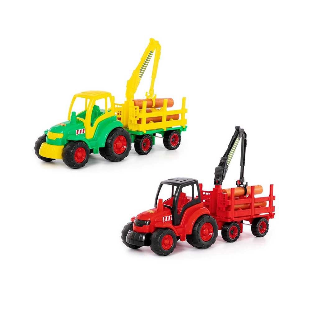 Tractor cu remorca lemne - Champion, 68x22x26 cm, Polesie 8229 105.042017