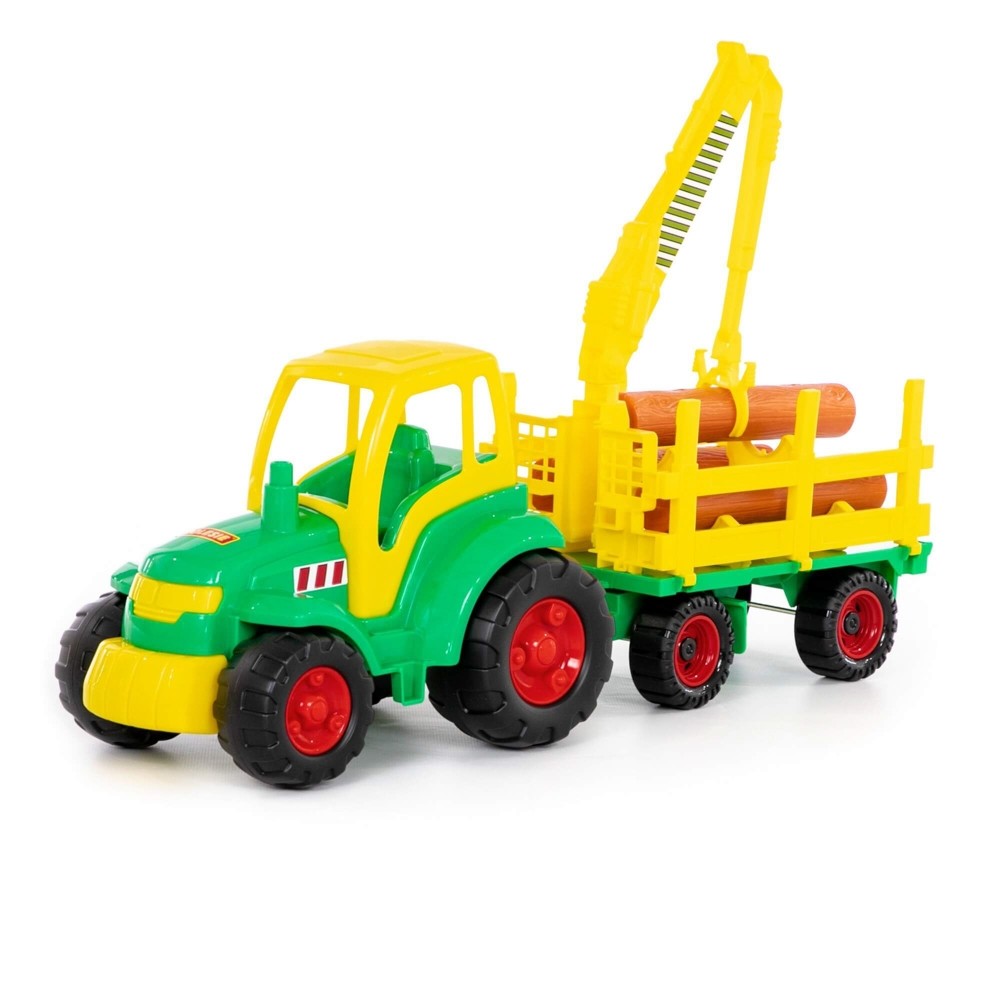 Tractor cu remorca lemne - Champion, 68x22x26 cm, Polesie 8229 105.042017