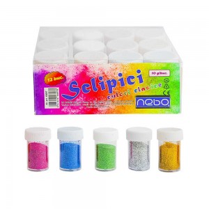 Sclipici, culori clasice, 10 g/buc, 12 buc/set - NEBO 16697 0