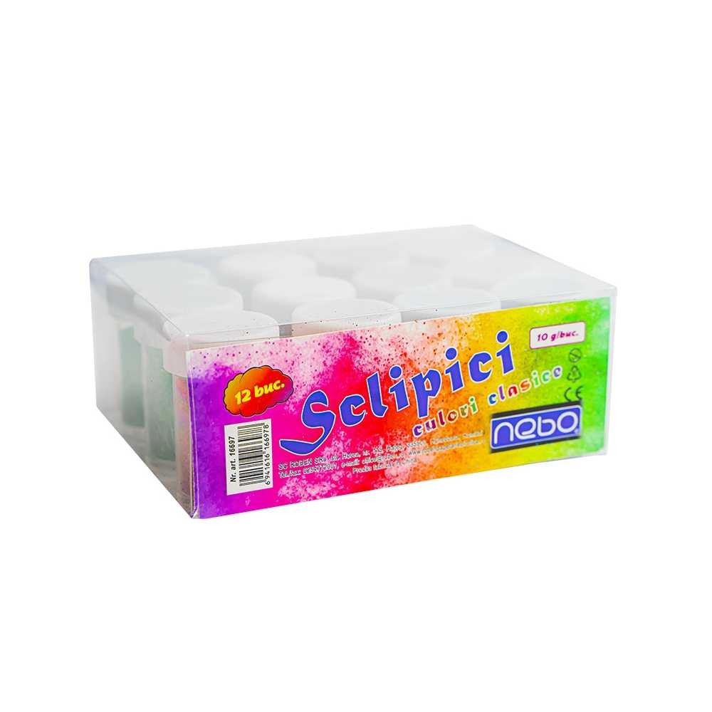 Sclipici, culori clasice, 10 g/buc, 12 buc/set - NEBO 16697 0