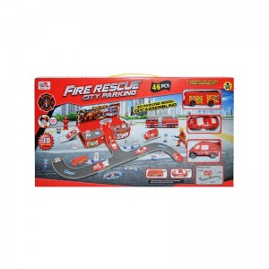 Parcare + masini pompieri + accesorii, 46 piese/cutie P668-41 48.739496