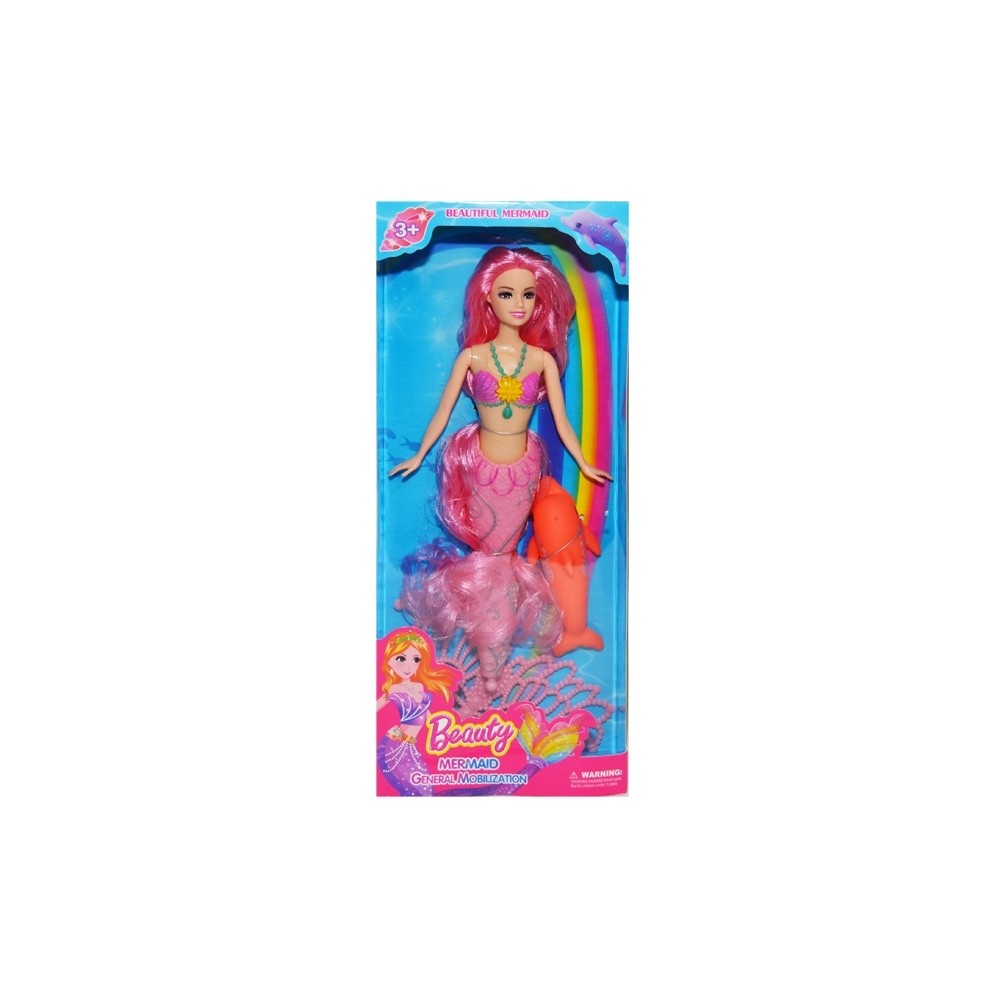 Papusa sirena, flexibila + delfin 788-2 40.336134